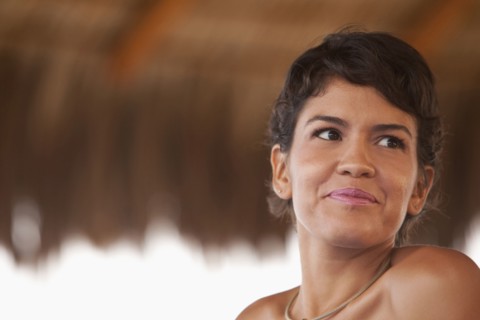 Smiling Hispanic woman