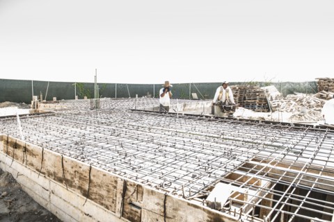 Hispanic construction workers at construction site