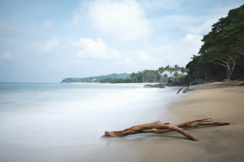 Ocean waves on sandy beach