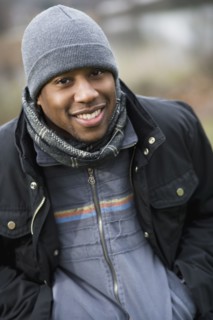 Smiling African American man in cap