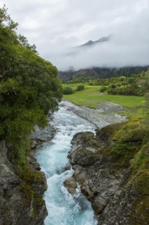 High angle view of river in remote landscape