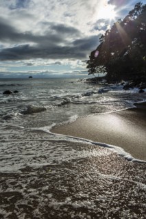 Cloudy sky over horizon at remote beach