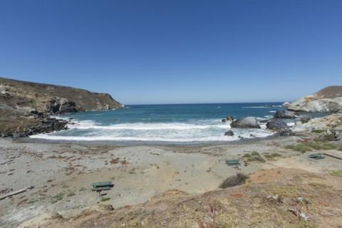 Ocean waves at beach cove