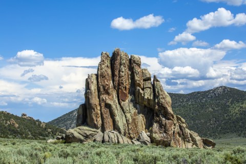 Rock formation near mountain