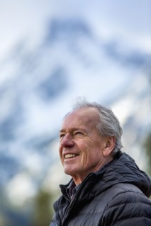 Smiling Caucasian man outdoors