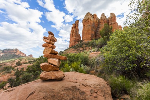 Stack of rocks in desert