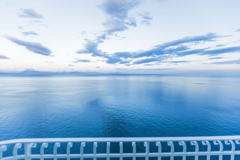 Scenic view at waterfront balcony
