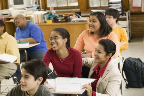 School teacher and students in classroom