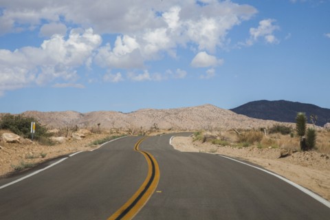 Empty road in rural desert landscape