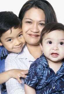 Mother with young sons