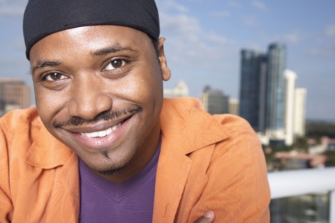 Close up of African man smiling