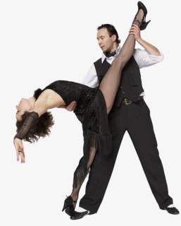 Multi-ethnic couple tango dancing