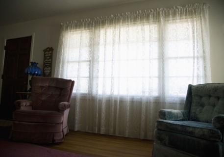 Empty armchairs in living room