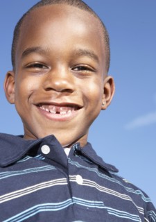 African American boy smiling