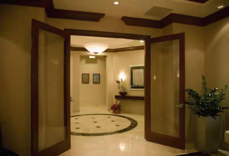 Double doors to lobby area