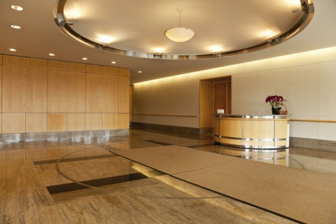 Empty lobby area in office building