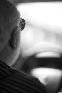 Caucasian man driving