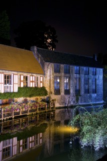 Quaint buildings along canal