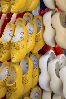 Close up of traditional Dutch wooden shoes