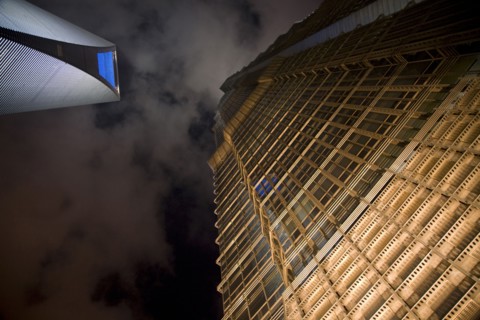 Highrise building at night
