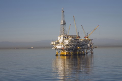 Oil rig on the ocean
