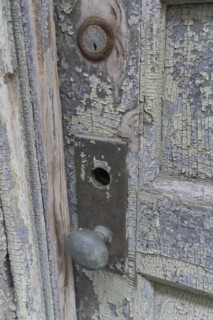 Peeling pain on old door