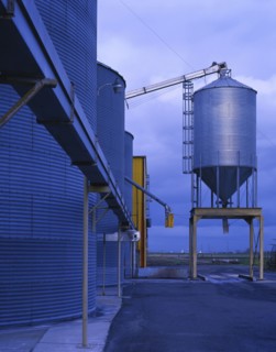 Storage silos at granary