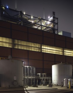 Illumination on warehouse at night
