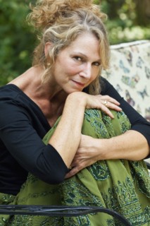 Caucasian woman sitting outdoors