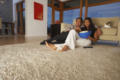 Couple watching television