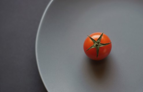 Tomato on plate