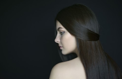 Profile of Caucasian woman