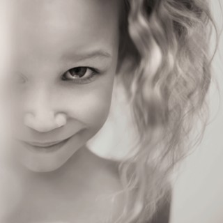 Close up of girl's smiling face