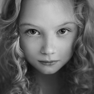 Close up of Caucasian girl's face