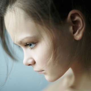Close up of Caucasian woman's face