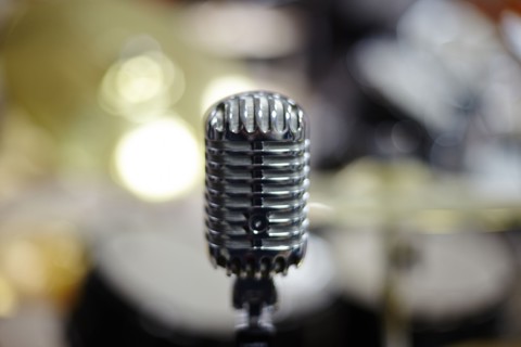 Close up of vintage microphone