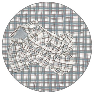 Checkered shirt on matching fabric