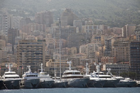 Yachts moored in Monte Carlo
