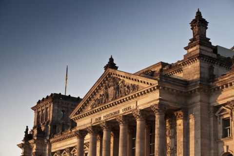 Columned building with statues