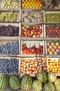 Crates of produce for sale