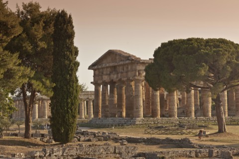 Ancient ruins in rural landscape