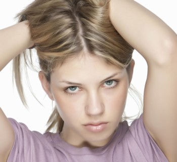 Woman playing with her hair