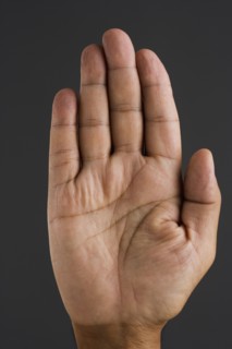Close up of palm of hand