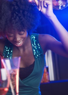 Young woman at a dance club