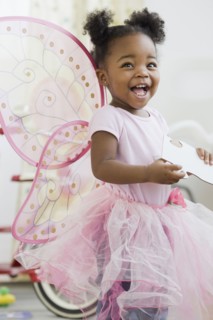 African American girl in fairy costume