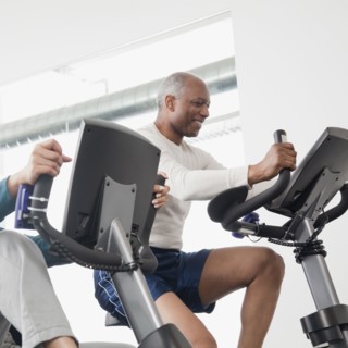 African man exercise in health club