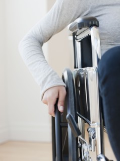 Woman in wheelchair