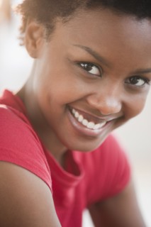 Close up of African woman smiling