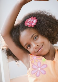 Mixed race girl smiling