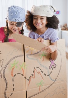 Girls dressing  up as pirates